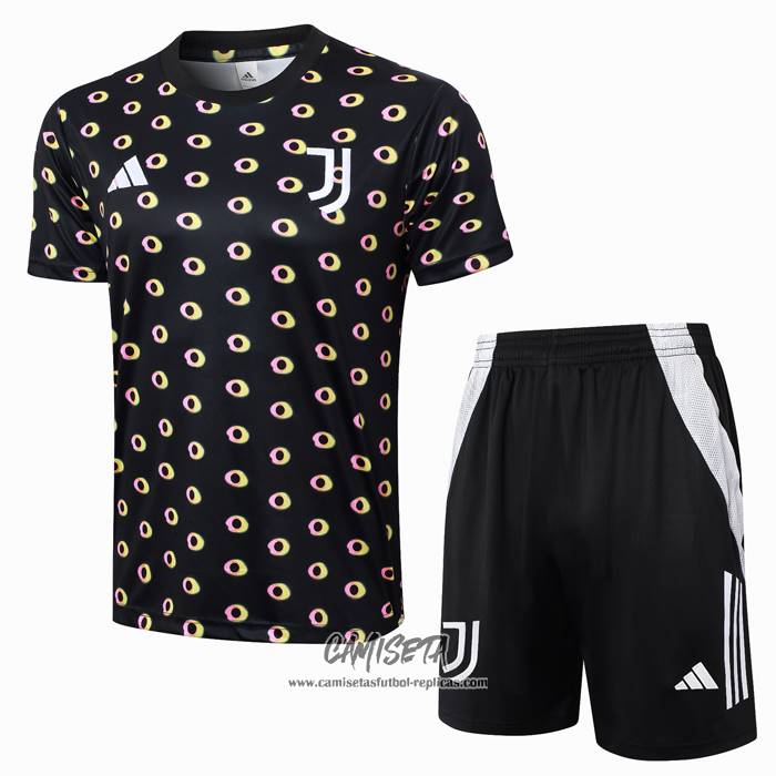 Chandal del Juventus 2024-2025 Manga Corta Negro - Pantalon Corto